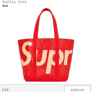 Supreme Raffia Tote (Red)